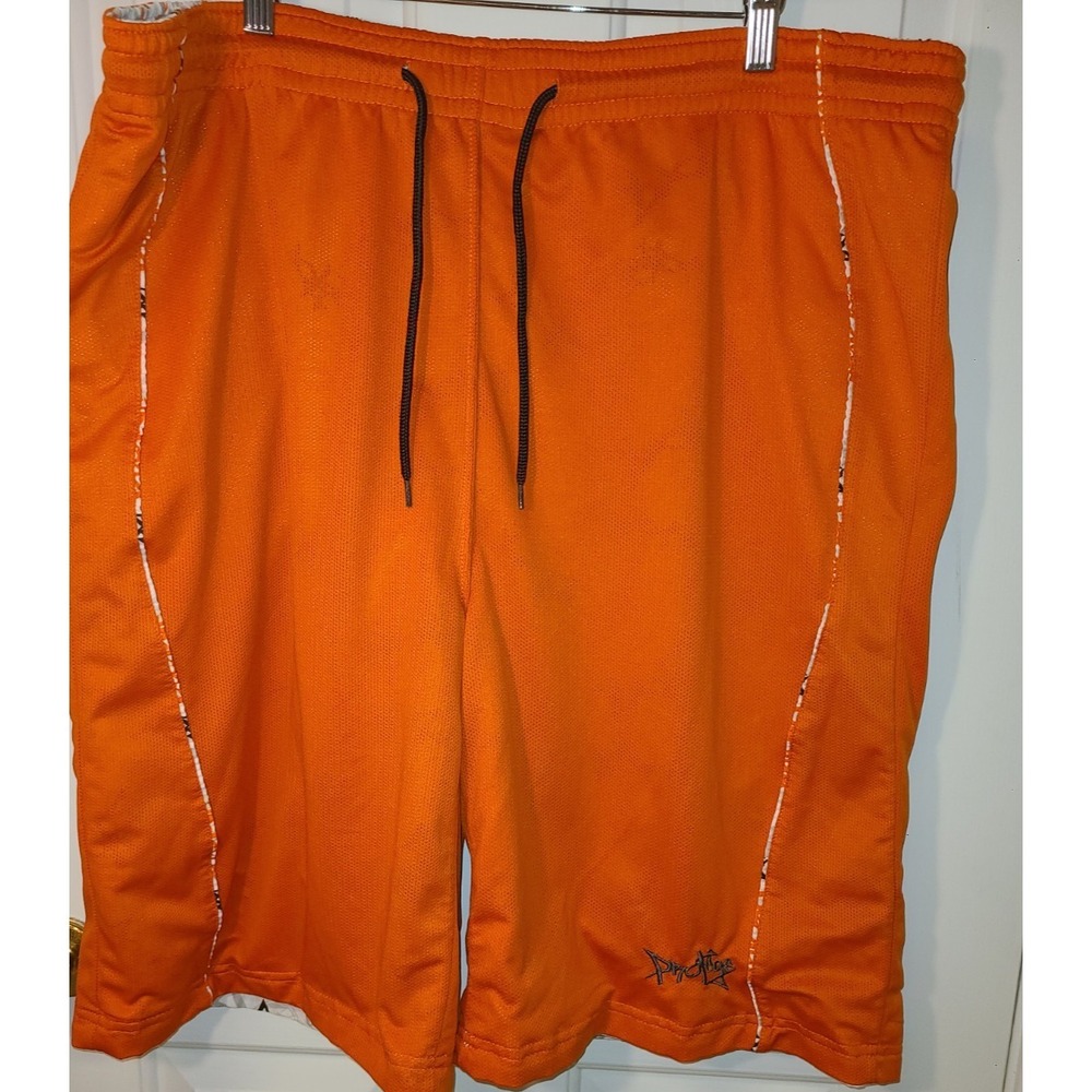 Men's Protege Reversible Shorts Graffiti Sz Lg Orange White Black Drawstring - Picture 2 of 9